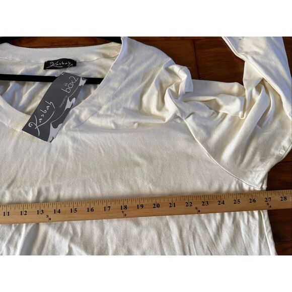 Kasbah Box2 Plus Size 28/30 Cream Jersey Tunic Top – Relaxed Fit NWT - Picture 7 of 12